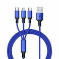 thumbnail image 1 of 3 in 1 Fast USB Charging Cable Nylon Braided Universal for Cell Phones, 1 of 1