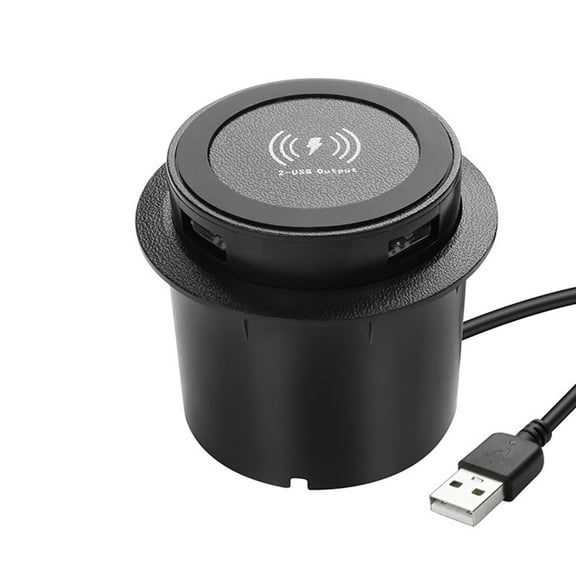 3-in-1 Fast Wireless Charger Station: A and Pop-Up for Desks Bedside Black
