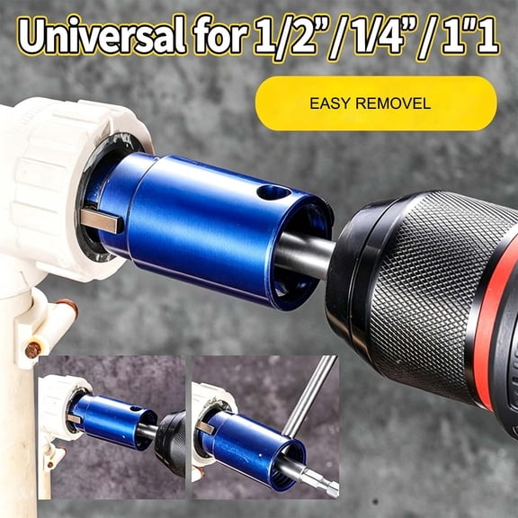 3-in-1 Faucet Extractor Tool 1/2 3/4 1 Inch, High Hardness Angle Valve Broken Wire Remover for PPR PVC MPP Pipes, Hex Shank Drill Compatible