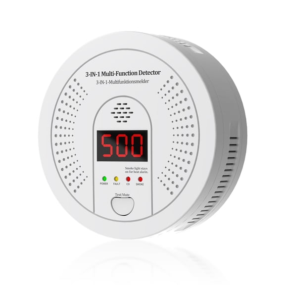 3-in-1 Fire CO Smoke Detectors with Clear LCD Display