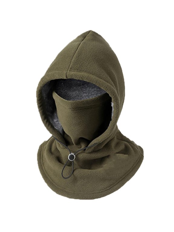 3-in-1 Fleece Double-Layer Integrated Hat, Adjustable Face & Neck Gaiter for Winter Outdoor Activities