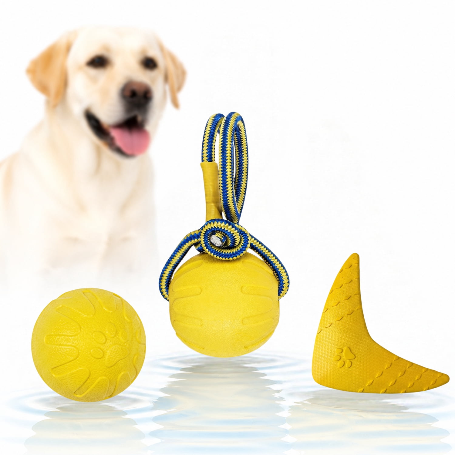 3-in-1 Floating EVA Dog Toys Set - Tug-of-War Rope Ball, Boomerang & High-Bounce Training Ball for Interactive Outdoor Play, Water-Friendly, Durable Chew Toys for Small, Medium & Large Dogs