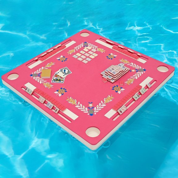3-in-1 Floating Game Mat Mahjong Rummi Cube Cards Tropical Color