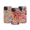 thumbnail image 1 of 3 in 1 Floral Kawaii Phone Case Set, Cute Artistic Face Phone Cover Combo for iPhone 16 15 14 13 12 11 Plus Pro Max Mini, 1 of 6