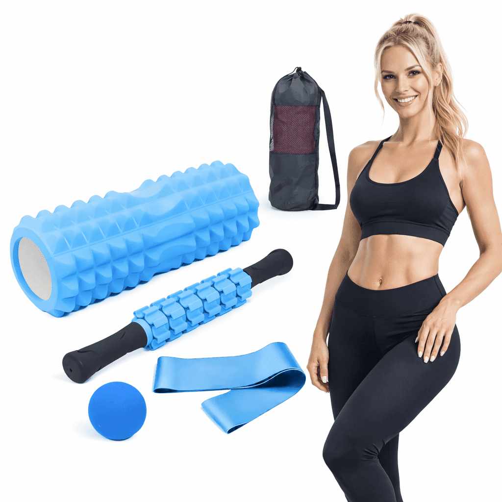 3-in-1 Foam Roller Set, Deep Tissue Muscle Massager Kit with 13" Grid Roller, 15" Massage Stick & Ball, Physical Therapy Recovery Tools