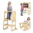 3in1 Foldable Kitchen Standing Tower for Toddlers w/ Chalkboard