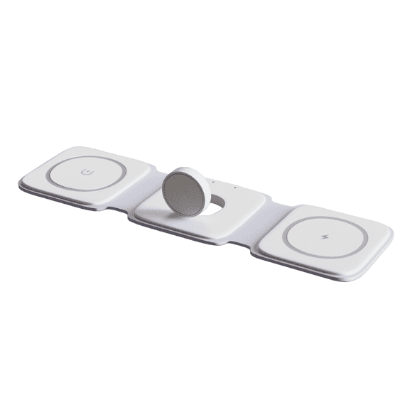 Foldable Magnetic Wireless Charger Station, 3-in-1 Charging Mat for iPhone, Apple Watch & AirPods