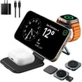 thumbnail image 1 of 3 in 1 Foldable Magnetic Wireless Charger for iPhone 15 14 13 12 Series, Apple Watch and AirPods, Black, 1 of 6