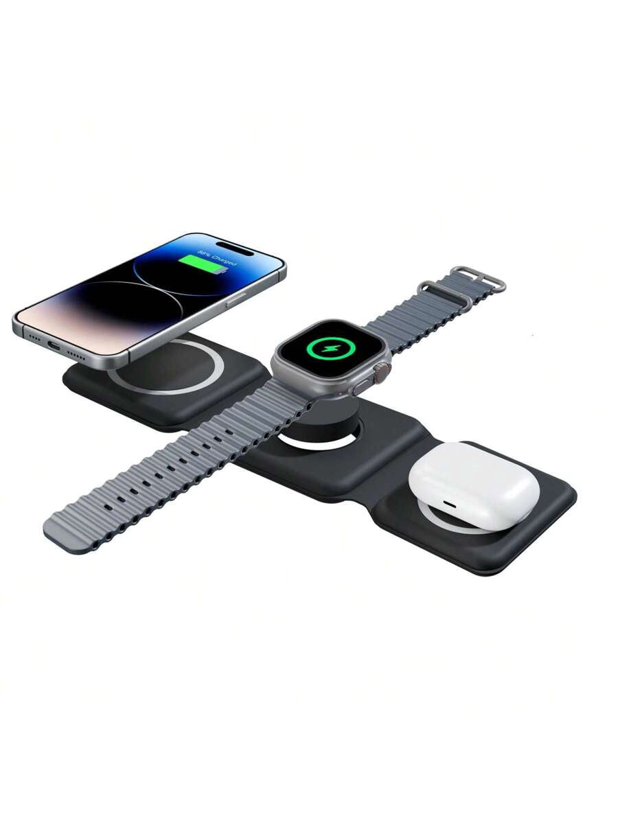 3-in-1 Foldable Magnetic Wireless Charger for iPhone 12-16, AirPods 3/Pro, Apple Watch 1-8, Fast Charging Station for Travel, Gifts for Family Friends