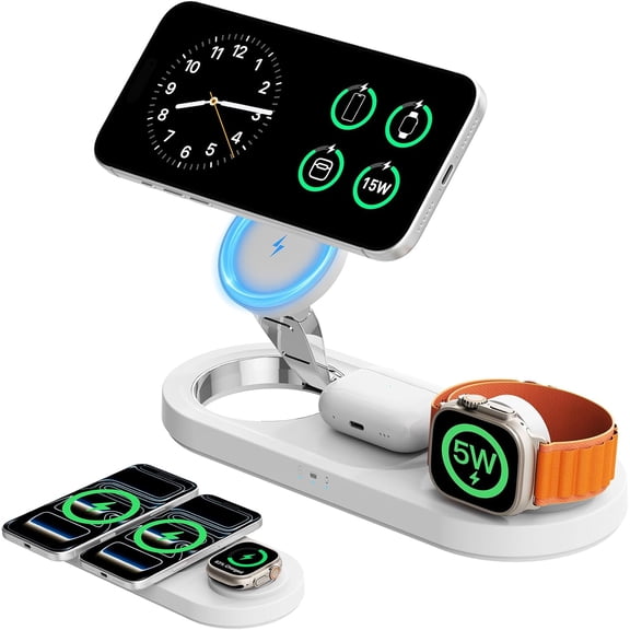 3-in-1 Foldable Magnetic Wireless Charging Station