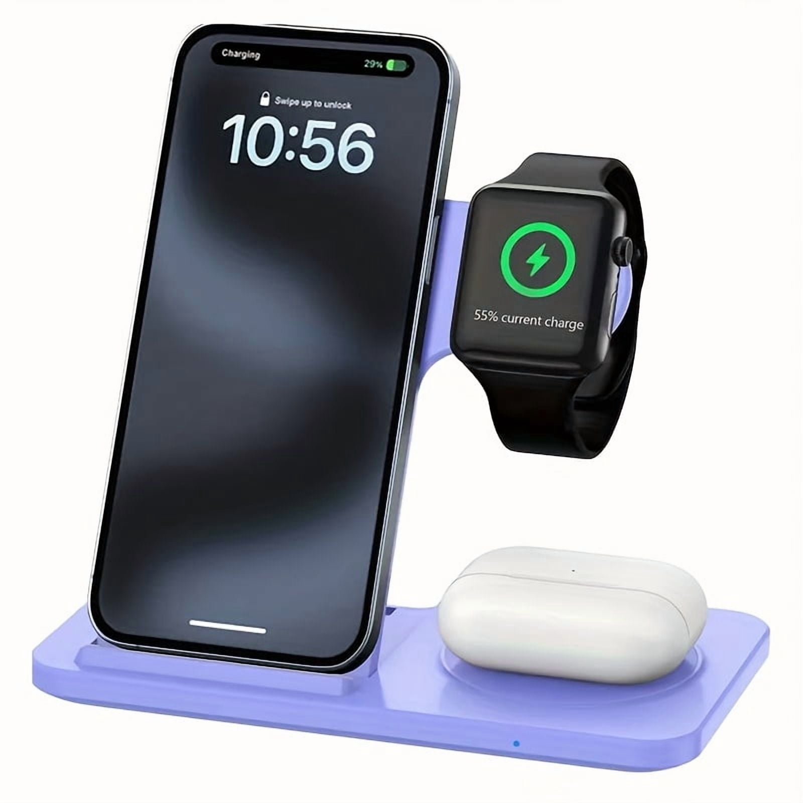 3-in-1 Foldable Portable Wireless Charger Is Suitable for iPhone, for Samsung Other Wireless Charging Models, for Apple Watch, for AirPods.