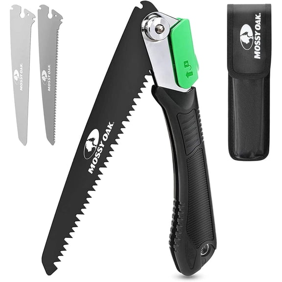 3 in 1 Folding Saw, Pruning Hand Saw with Wood, Metal and PVC Blade, Camping for Backpacking, Hunting Bushcraft, Pouch Included