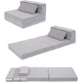 thumbnail image 1 of 3-in-1 Folding Sofa Bed for Kids,Tri Folding Floor Toddler’s Mattress Fold up Sofa Bed,Child Foldable Futon Mattress,Folding Couch for Kids,Grey, 1 of 7