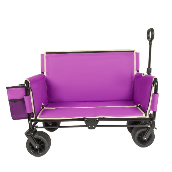 3-in-1 Folding Wagon Cart Bench Seat Storage 500lbs All-Terrain Wheels