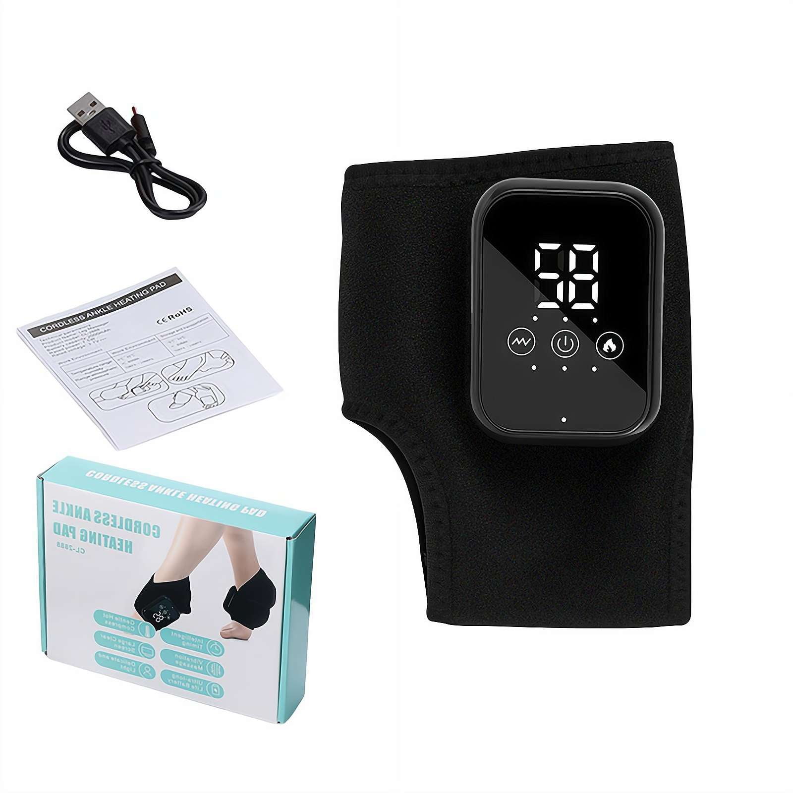 3 in 1 Foot Massager,Foot Massager for Plantar Fasciitis,Wireless & Portable with 3-Level Heat Massage Adjustable
