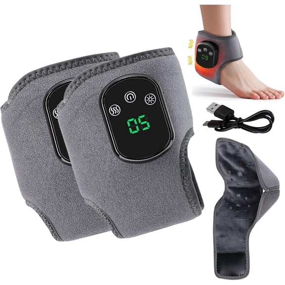 3-in-1 Foot Relief Massager, Foot Renew Triple Method, 5 Heat Levels,& 3 Vibration Modes Settings for Circulation & Pain Relief, Neuropathy, Tendinitis - Portable Cordless Design