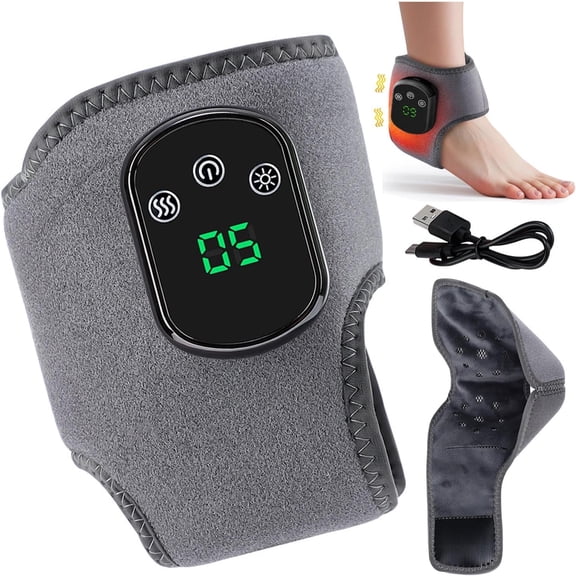 3-in-1 Foot Relief Massager, Foot Renew Triple Method, 5 Heat Levels,& 3 Vibration Modes Settings for Circulation & Pain Relief, Neuropathy, Tendinitis - Portable Cordless Design