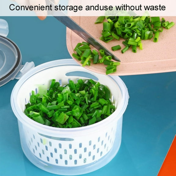 3-in-1 Fridge Produce Storage Containers, Large Fruit Vegetable Organizer with Drain Colander and Lid