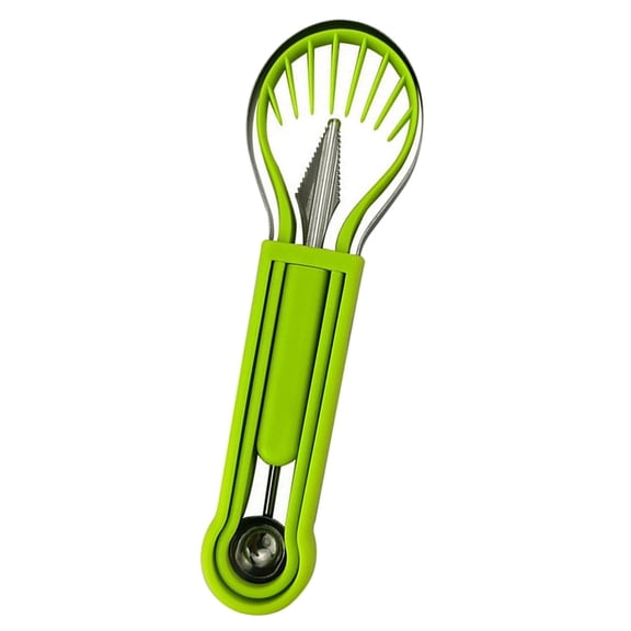 3-in-1 Fruit Carving Knife Set - Watermelon Baller, Serrated Cutter & Separator