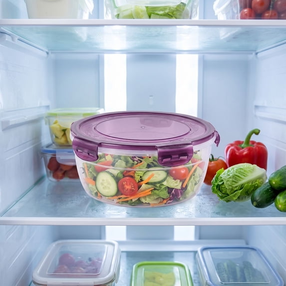 3-in-1 Fruit and Vegetable Storage Containers,Draining Fresh Keeper Bins with Lid,Large Organizer for Fridge Kitchen Pantry