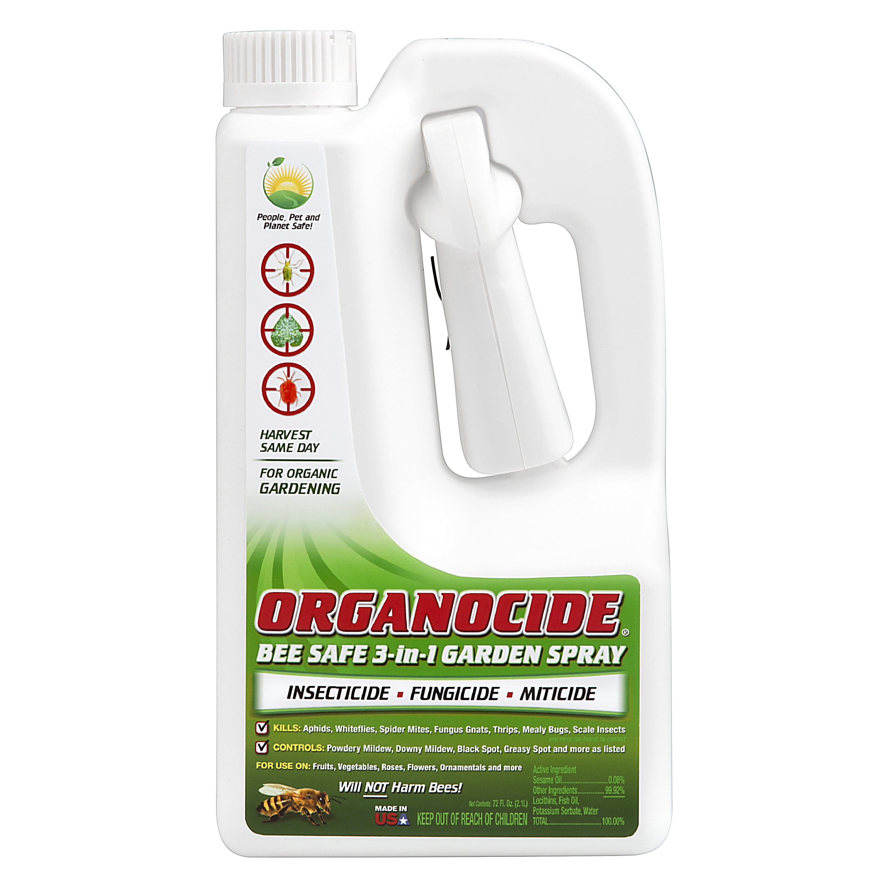 Organic Laboratories 3-in-1 Garden Spray - Insecticide Spray - 72 Oz.
