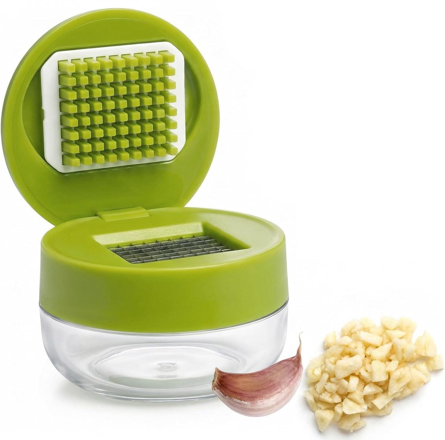 3-in-1 Garlic Press Set, Stainless Steel Garlic Mincer with Silicone Peeler and Brush, Efficient Garlic Crusher Chopper for Kitchen, Ginger, Vegetables.