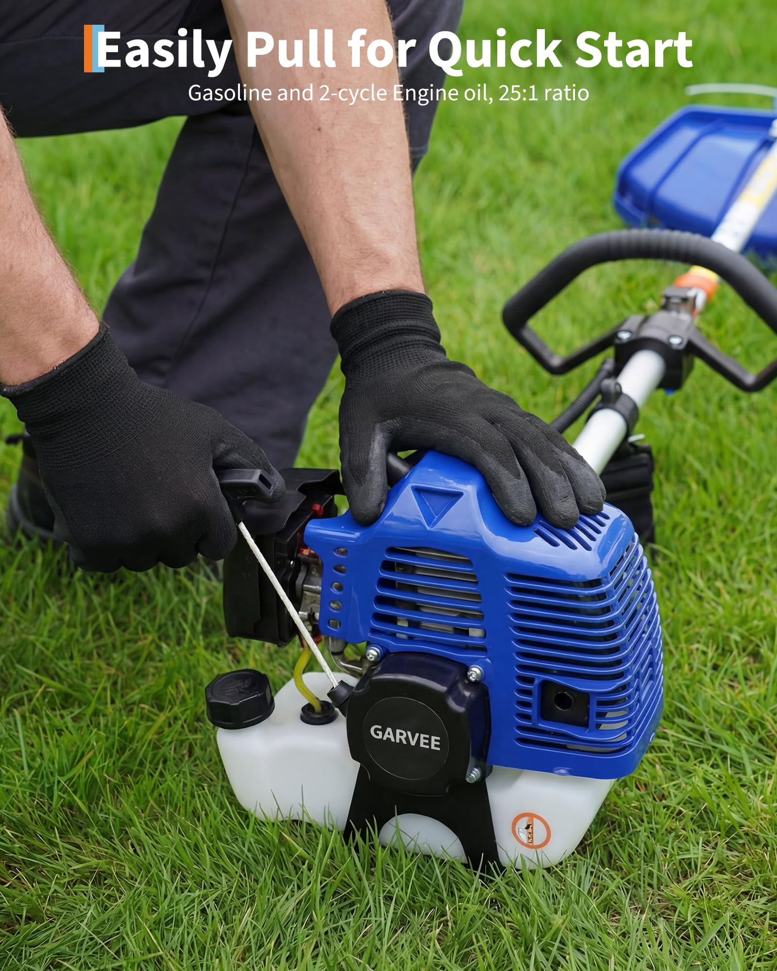 Path Cutter Machine 3-in-1 Gas Powered Brush Cutter & String Trimmer Tool Set – 43CC, 13 ...