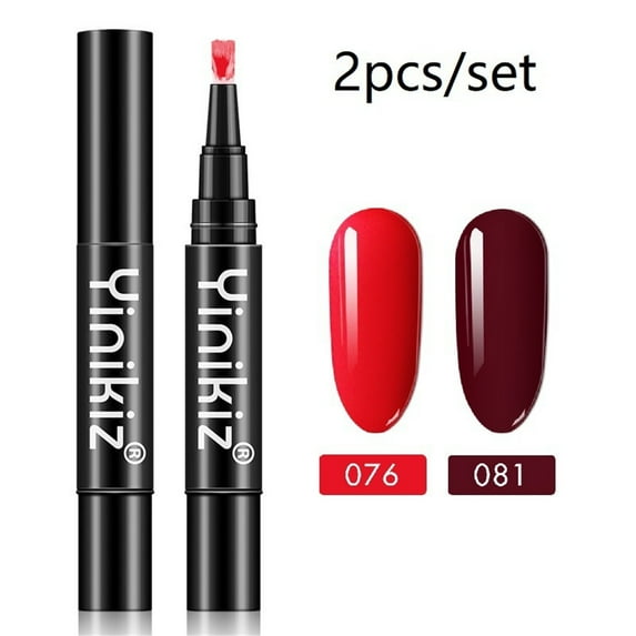 3-in-1 Gel Nail Pen 5ml 2-Pack, 18 Color Nail Art Polish, LED UV Curing, Long Lasting 3 Weeks, Easy Removal, DIY Manicure Kit, Home Salon Use, Women, Birthday Gift, Holiday Makeup Organizers