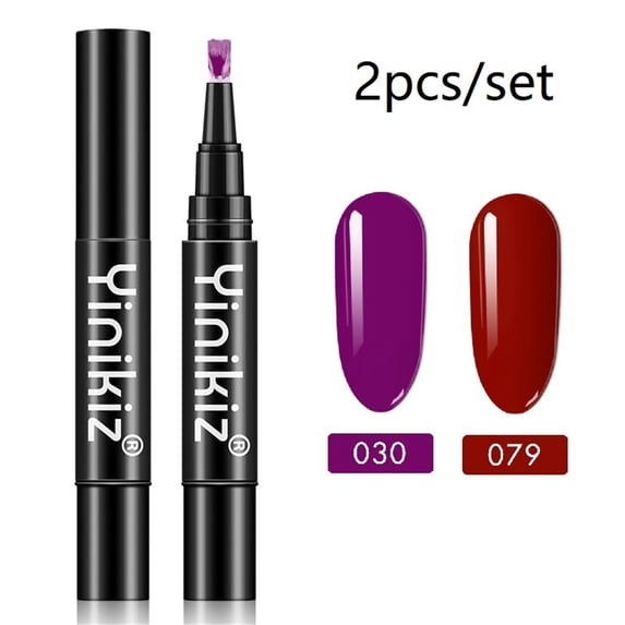 3-in-1 Gel Nail Pen 5ml 2-Pack, 18 Color Nail Art Polish, LED UV Curing, Long Lasting 3 Weeks, Easy Removal, DIY Manicure Kit, Home Salon Use, Women, Birthday Gift, Holiday Makeup Organizers