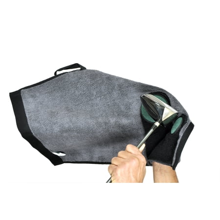 3 in 1 Golf Towel with a Built-in Scrubber Glove