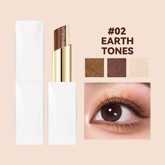 3-in-1 Gradient Eyeshadow Stick Cream Blending Eye Shadow Long-Lasting Waterproof Eye Makeup for Layering Highlighting Contouring