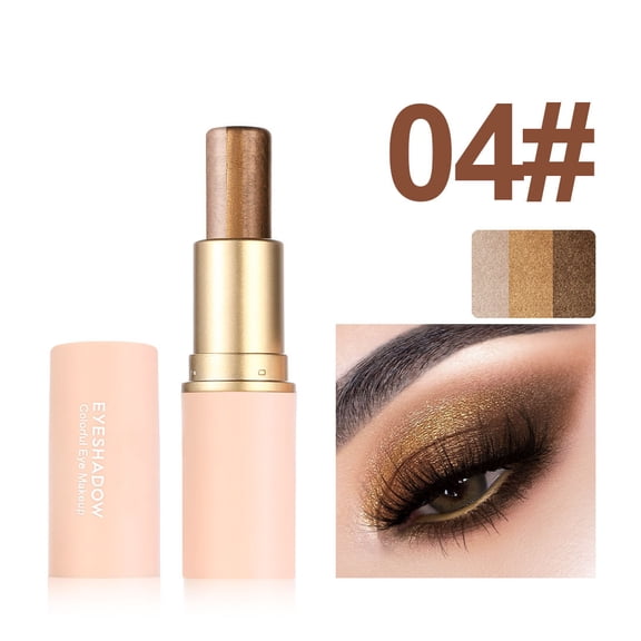 3-in-1 Gradient Eyeshadow Stick Cream Eyeshadow Pen 3 Colors In One Stick Long Lasting Waterproof Blendable Eye Makeup For Beginners Daily Natural Eye Look