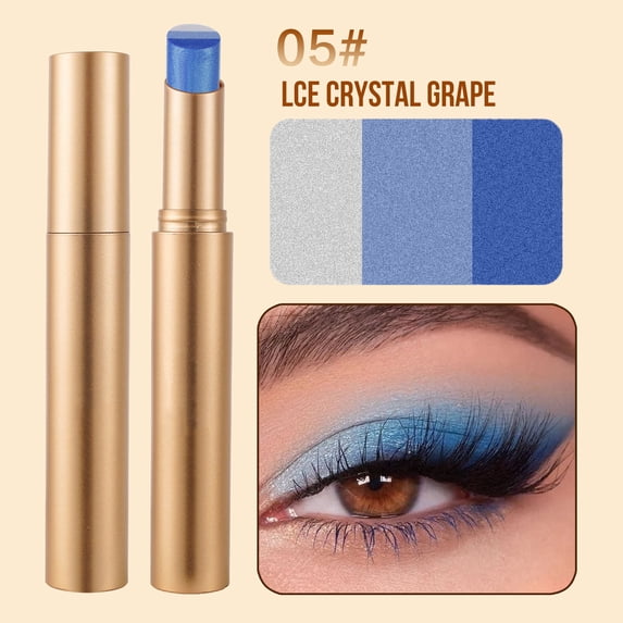 3-in-1 Gradient Eyeshadow Stick Cream Eyeshadow Pen With Built-in 3 Shades Waterproof Long-Lasting Eyeshadow Pencil Matte And -Use Eye Mak