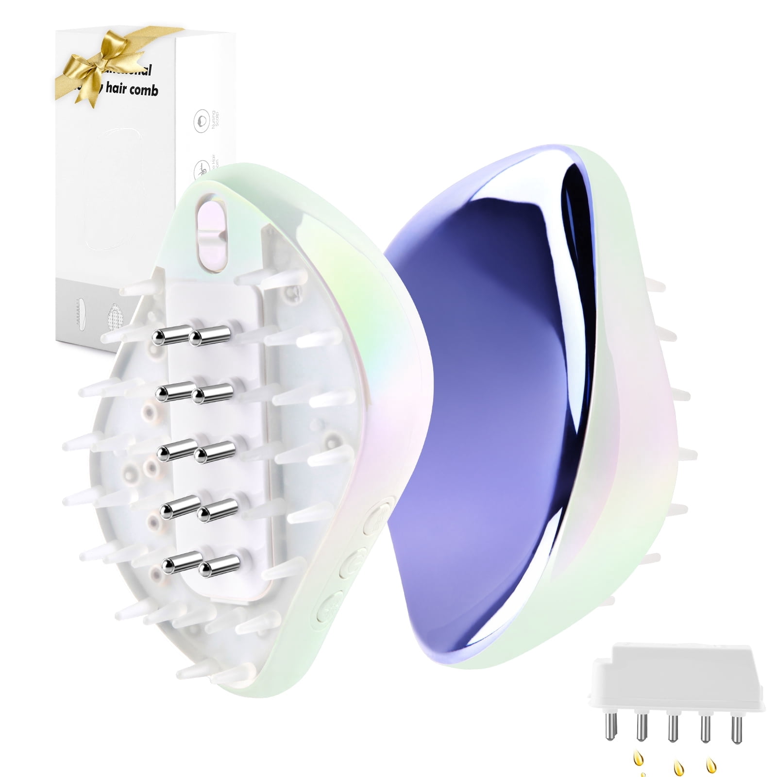 3-in-1 Hair Oil Applicator and Wireless Electric Scalp Massager Comb ...