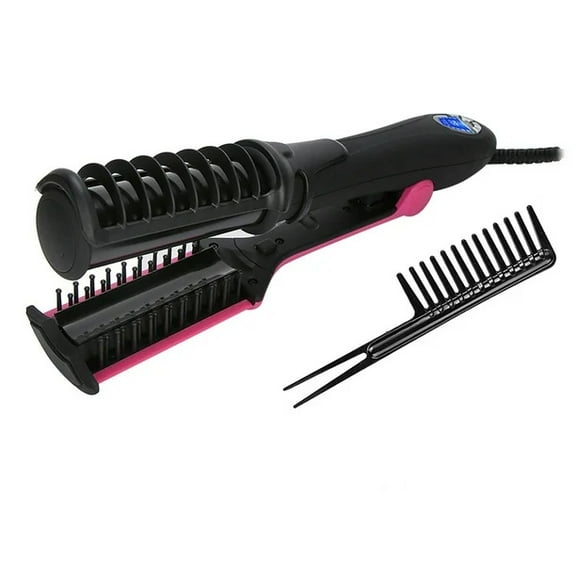 3 in 1 Hair Straightener & Hair Curler & Hair Iron,Professional LCD Display, 360 Rotating Cord, Ceramic Plates, 13 Heat Settings, Black/Pink