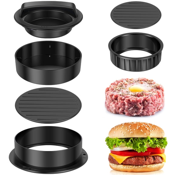 3 in 1 Hamburger Press Patty Maker Hamburger Patty Maker Detachable Non Stick Burger Mold Grilling Accessories