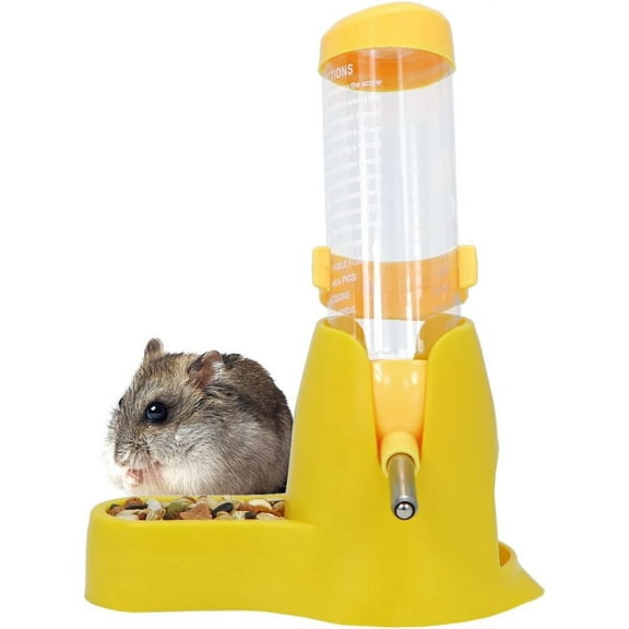 3 in 1 Hamster Hanging Water Bottle Pet Auto Dispenser with Base for Dwarf Hamster Mouse Rat Hedgehog