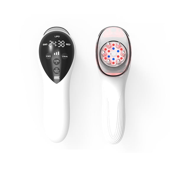 3-in-1 Handheld Body Massager EMS Microcurrent, Vacuum Suction & LED Light, Rechargeable Home Spa Tool