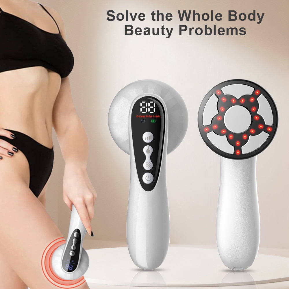 3-in-1 Handheld Body Massager with RF, Vibration, and Red Light, Cordless Electric Full Body Massager for Neck, Back, Arms, Legs, and Abdomen Relaxation, White