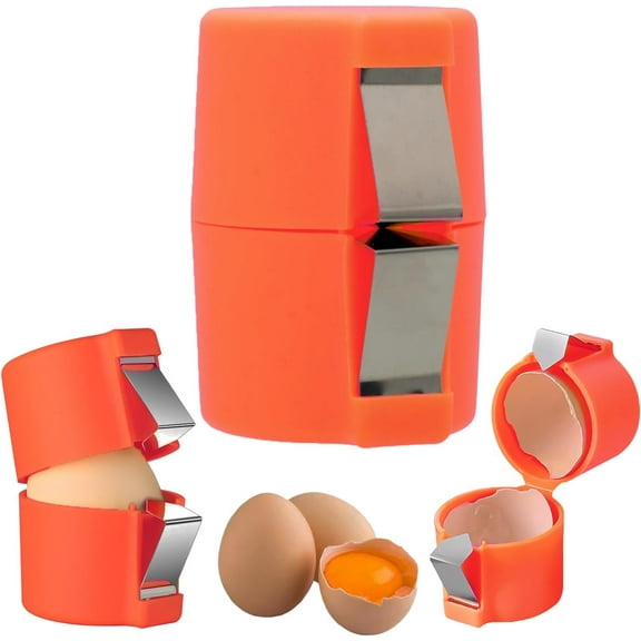3-in-1 Handheld Egg Cracker & Separator Tool – Easy Egg Shell Opener, No Mess/No Shell Pieces, Perfect for Baking, Scrambled Eggs & Omelets