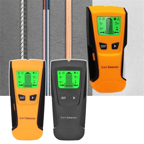 3-in-1 Handheld Wall Scanner Electronic Stud Finder Multi-Purpose Metal and Wire Detection-Sensor with Easy Read Display for Home DIY Projects and Safe Drilling, 1Pack Black