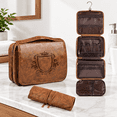 3-in-1 Hanging Travel Toiletry Bag, Light Brown-C, Personalized for Men ...
