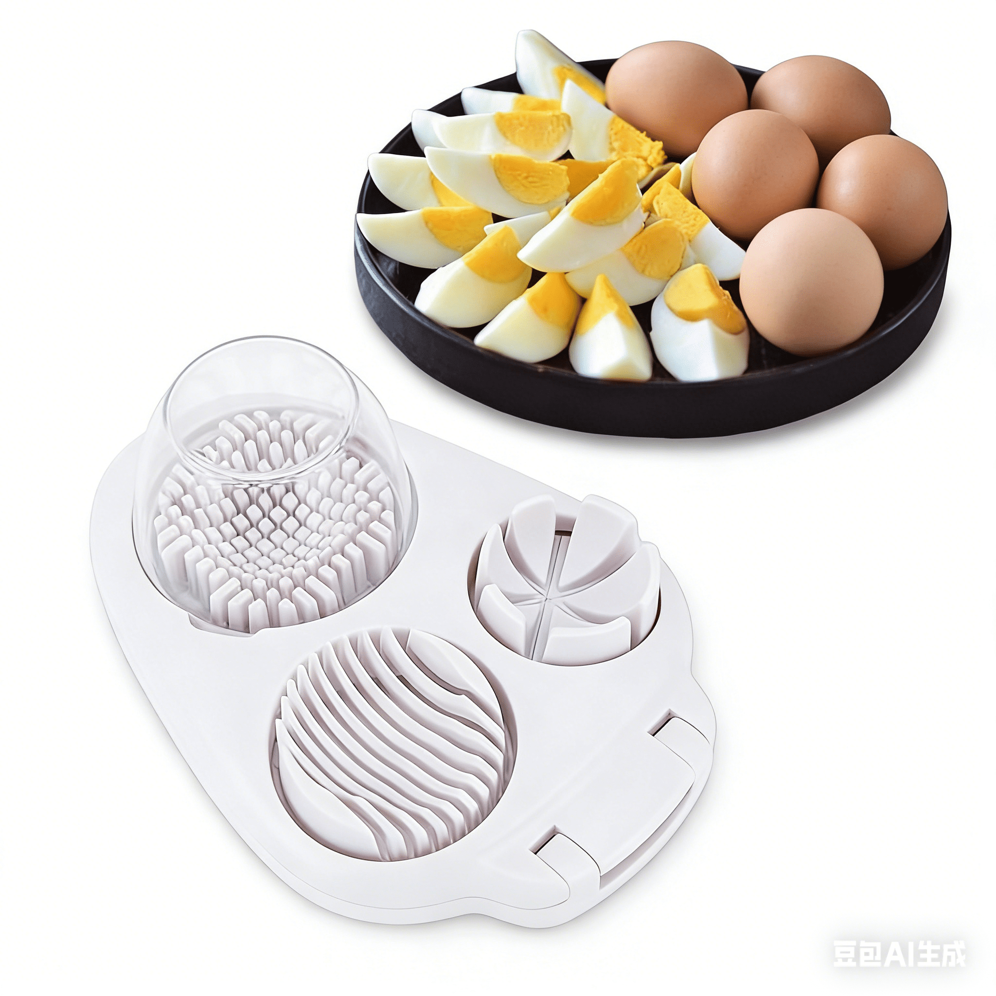 3-in-1 Hard Boiled Egg Slicer Kitchen Gadget for Grapes and Bananas ...