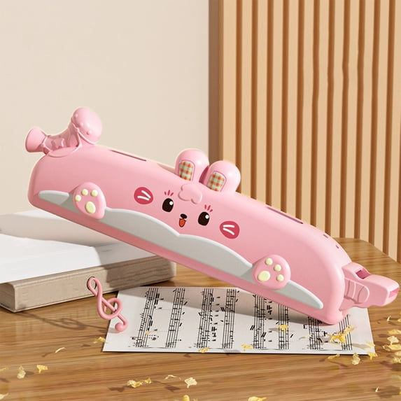 3-in-1 Harmonica Toy Whistle Horn Breath Training Instrument Lightweight Plastic Musical Gift(Pink)