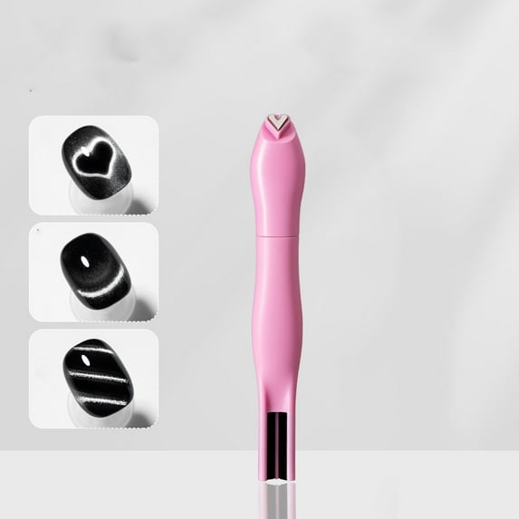 3-in-1 Heart Magnet for Cat Eye Gel Polish, 2025 New Magnetic Nail Tool Heart Shape Round Line Shape Nail Magnet Pen for DIY Manicure Salon Decoration