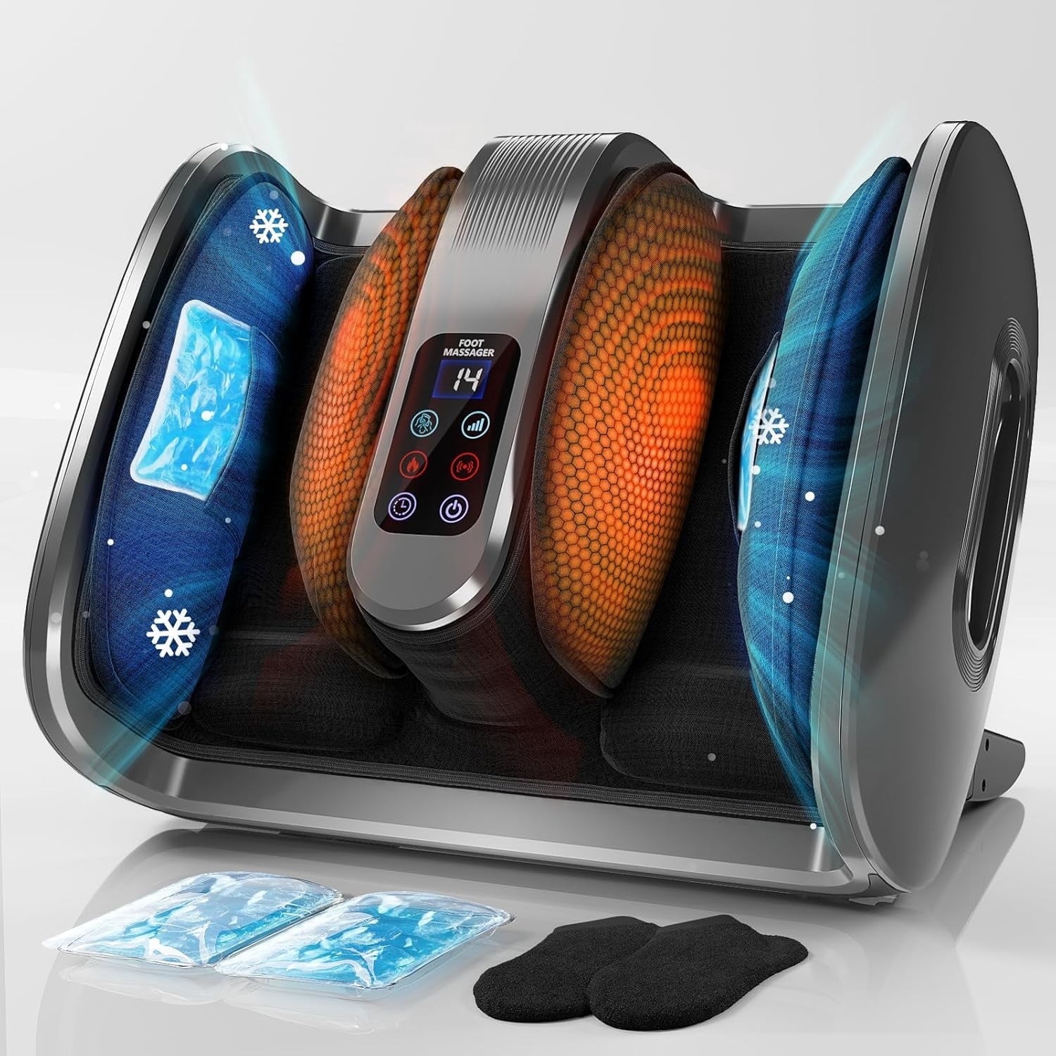 BRBR Foot Massager with Adjustable Ankle for Feet, Legs & Calves - Heat & Ice Therapy, FSA/HSA Approved, Perfect Gift for Parents, Ideal for Home & Office Use