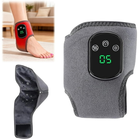 3-in-1 Heated Ankle Massager Wrap, Triple Therapy with Heat, Vibration & Compression, Portable Wireless Foot Pain Relief for Neuropathy & Circulation