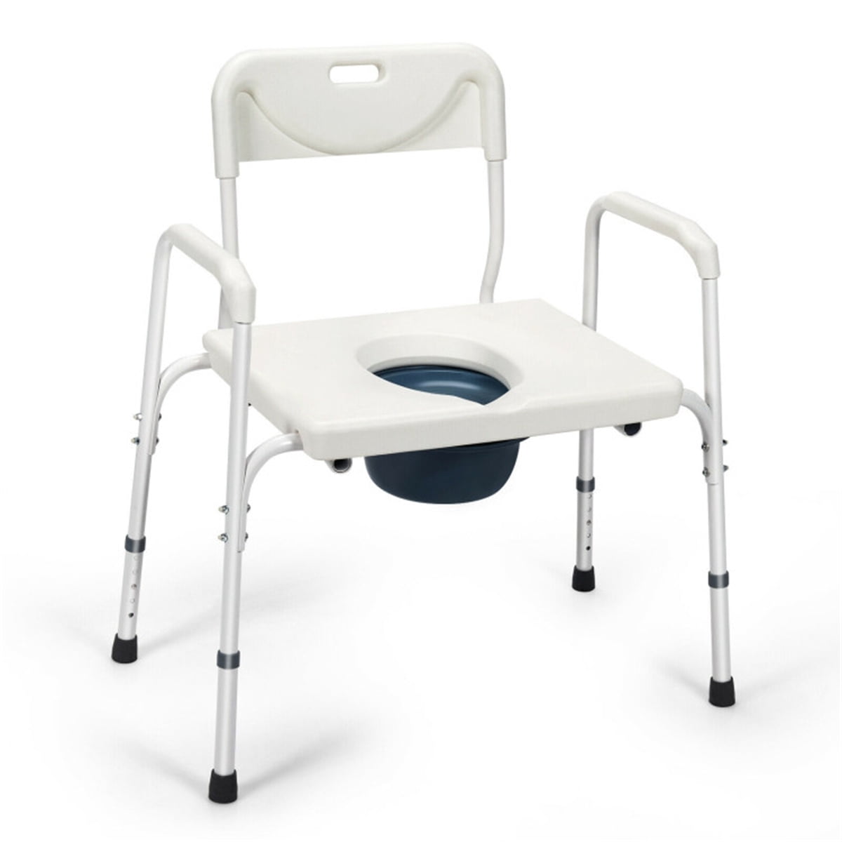 3-in-1 Heavy-Duty Commode Chair with Removable Bucket, 300 lbs Capacity ...