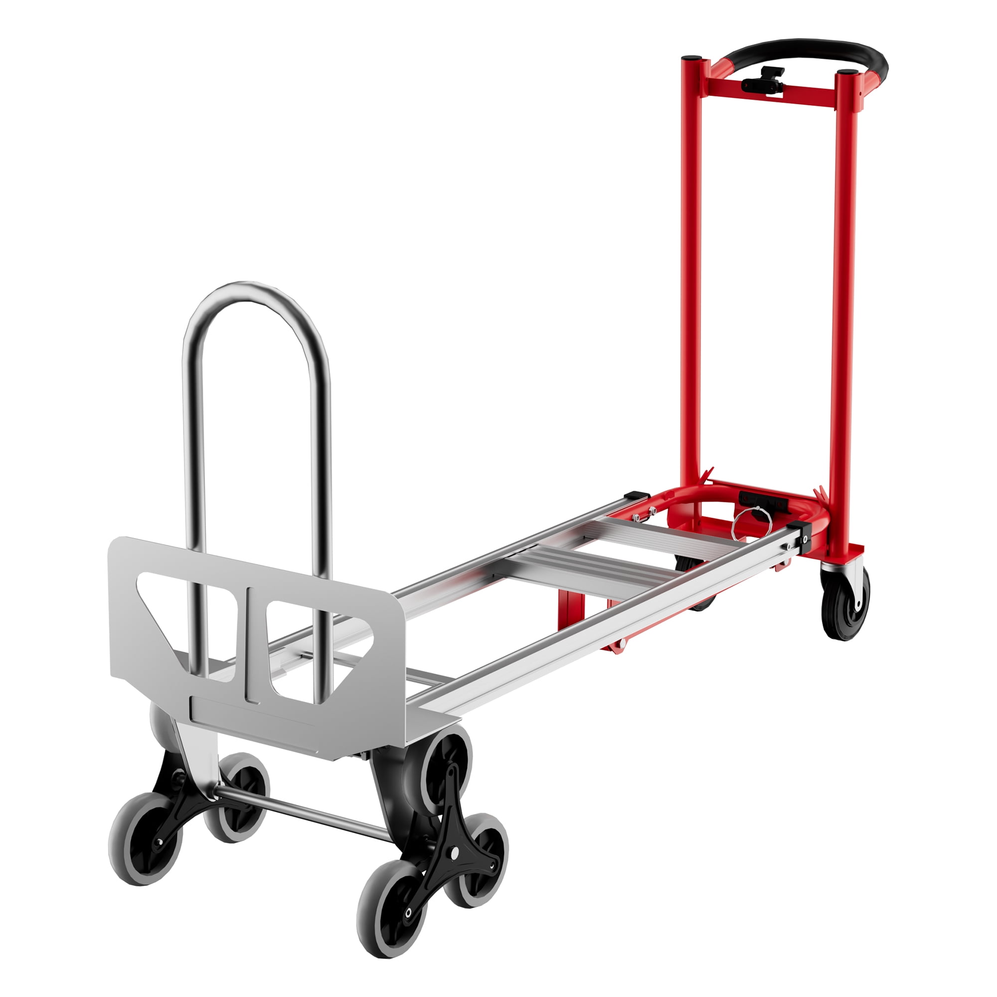3-in-1 Heavy Duty Convertible Hand Truck Dolly – 770lbs Capacity, Steel Folding Utility Cart, Puncture-Proof & Stair-Climbing Wheels, Elastic Straps