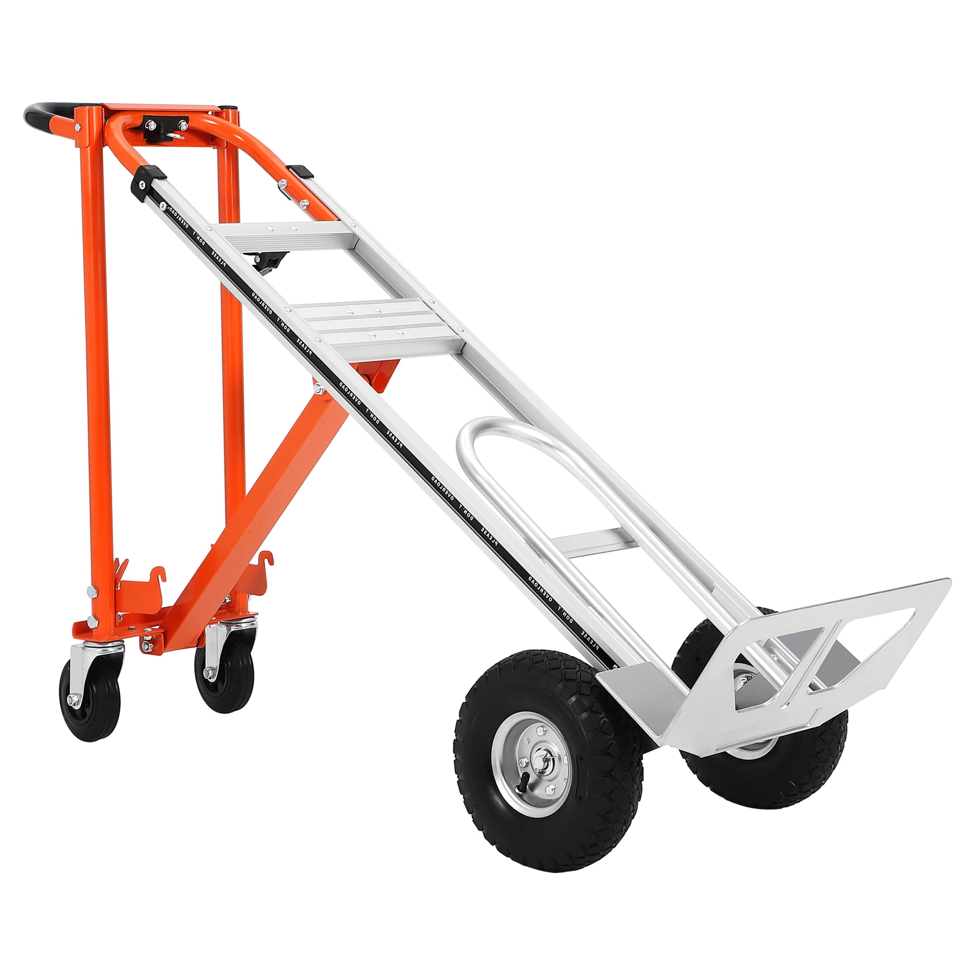 3-in-1 Heavy Duty Convertible Hand Truck Dolly – 770lbs Capacity, Steel Folding Utility Cart, Puncture-Proof & Stair-Climbing Wheels, Elastic Straps